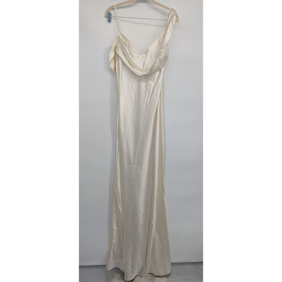 NWD Reformation Ronda Silk Wedding Gown Maxi Dress Sz 12 Ivory #4A453 - Picture 2 of 16